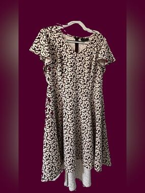 Lane Bryant Brown and Cream Lena V-Neck Flutter High-low Midi Dress